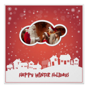 Happy winter holidays poster