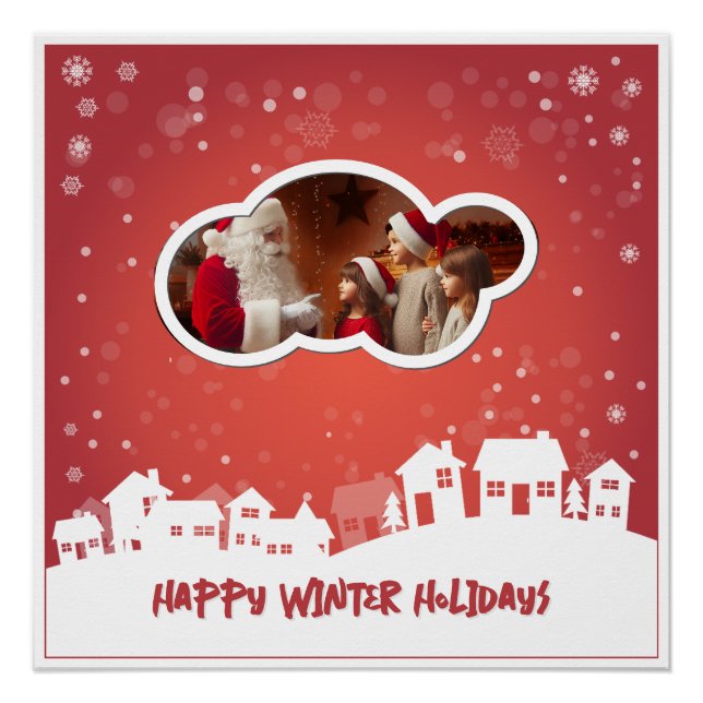 Happy winter holidays poster (Front)