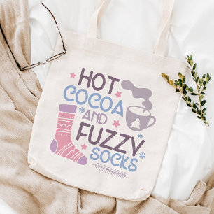 Happy Winter Hot Cocoa And Fuzzy Socks Tote Bag