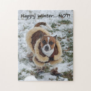 Happy winter not! Chihuahua Jigsaw Puzzle