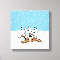 Happy Winter Snow Beagle - Cute Dog Cartoon