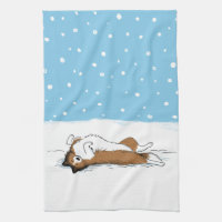Happy Winter Snow Sheltie - Cute Shetland Sheepdog