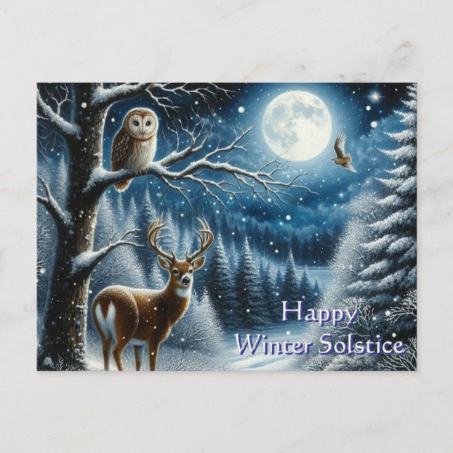 Happy Winter Solstice Greeting  Postcard (Front)