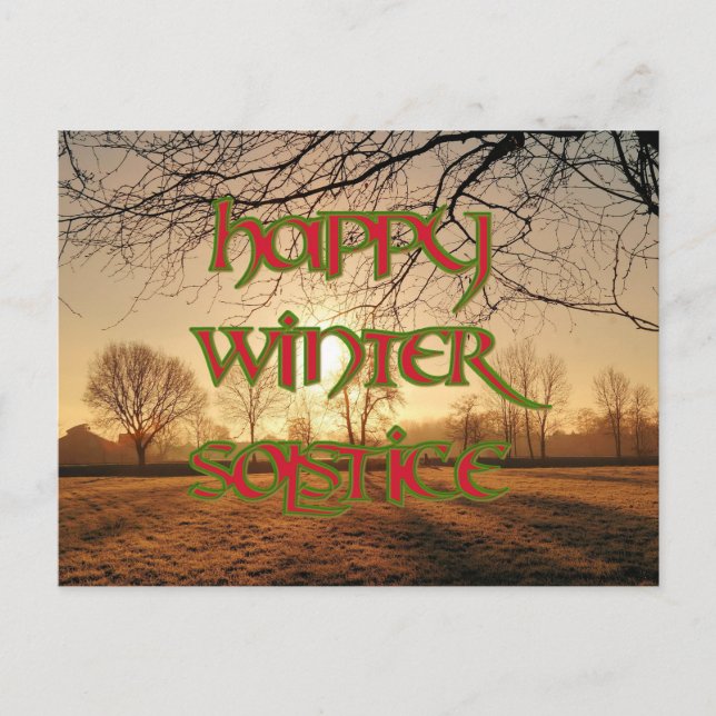 Happy Winter Solstice Postcard: Winter Sun Postcard (Front)