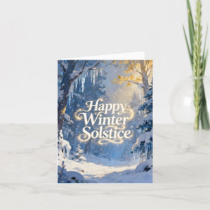 Happy Winter Solstice Scene Holiday Card
