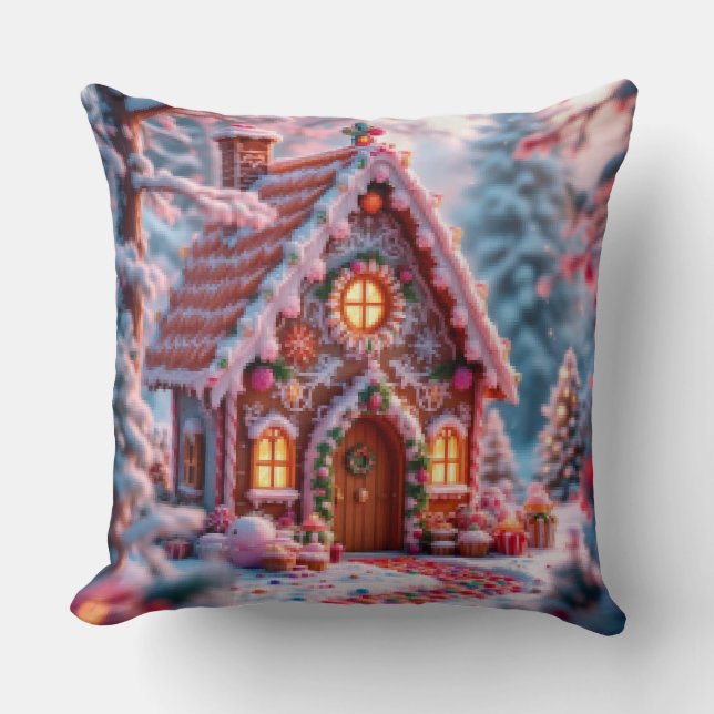 Happy winter with Christmas  Throw Pillow (Front)
