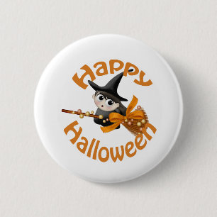 Happy Witch 2 Inch Round Button