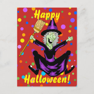 Happy Witch Halloween Postcard