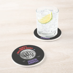 happy witches night demon animal coaster