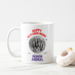 happy witches night demon animal coffee mug