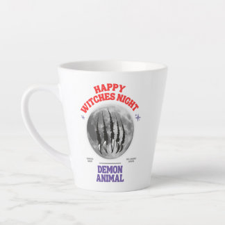 happy witches night demon animal latte mug