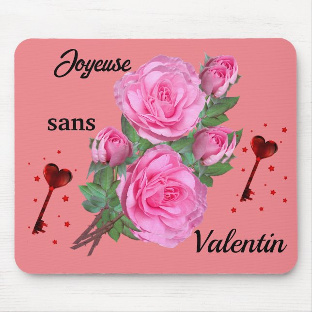 "Happy without Valentine" mouse pad (Front)