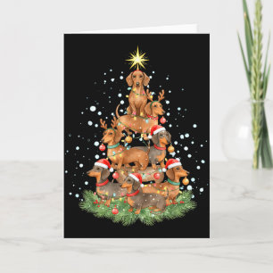 Happy Wolfmas Pawlidays Dachshund Tree Watercolor Card