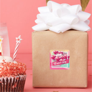 Happy women’s day! 8th March International Holiday Square Sticker