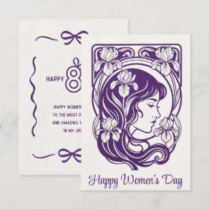 Happy Women's Day Card Personalized Purple