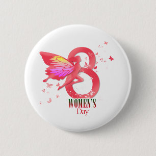 happy womens day march 2 inch round button