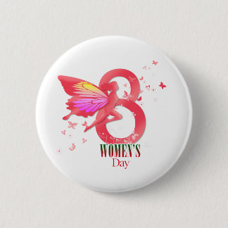 happy womens day march 2 inch round button