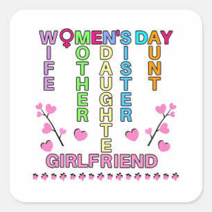 Happy Women's Day Square Sticker