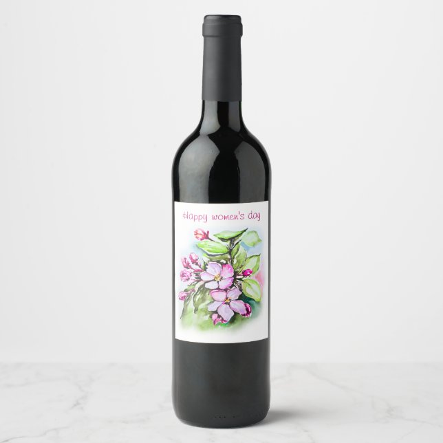 Happy women's day wine label (Front)