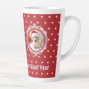 'Happy Woof Year' Dog Lover Christmas Big  Latte Mug