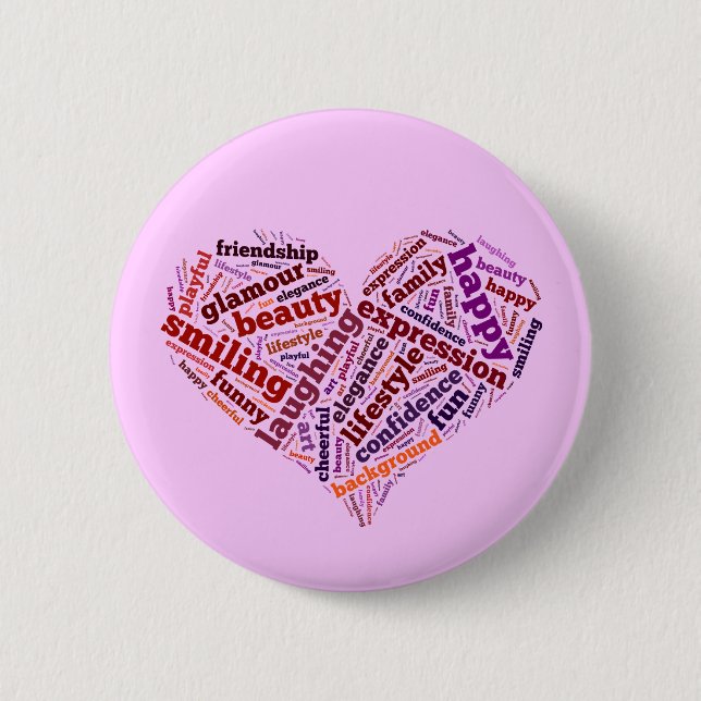 Happy words 2 inch round button (Front)