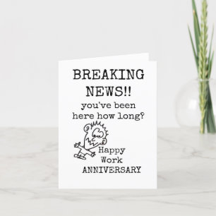 Happy Work Anniversary Card, Funny Thank You Card