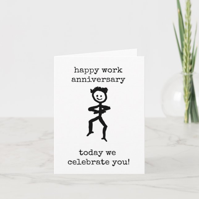 Happy Work Anniversary, Celebrate You, Minimalist Card (Front)