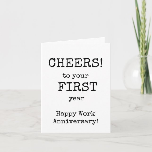 Happy Work Anniversary First Year Card (Front)