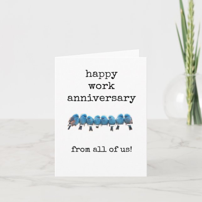 Happy Work Anniversary From All of Us, Birds Card (Front)