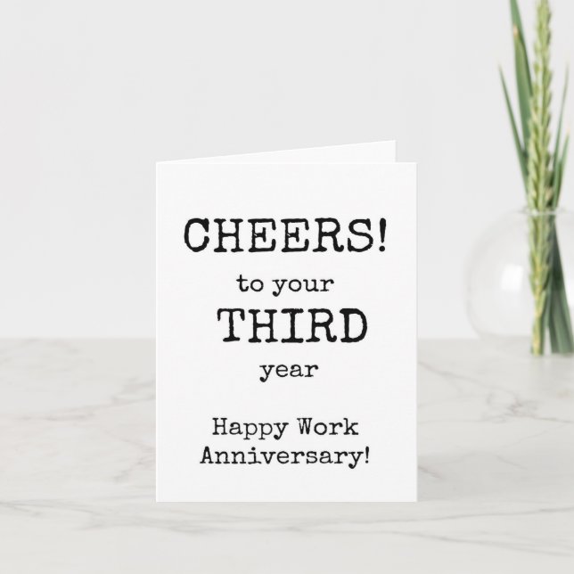 Happy Work Anniversary Third Year Card (Front)