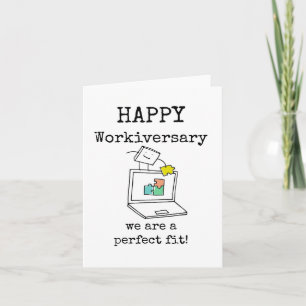 Happy Workiversary, Perfect Fit, Work Bestie Card