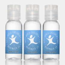 Happy World Children's Day Blue Glitter