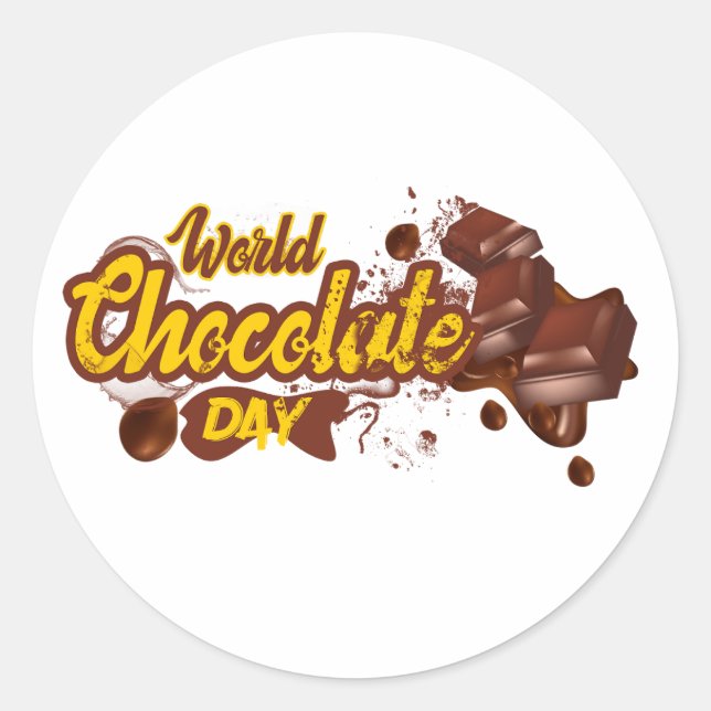 Happy World Chocolate Day Classic Round Sticker (Front)