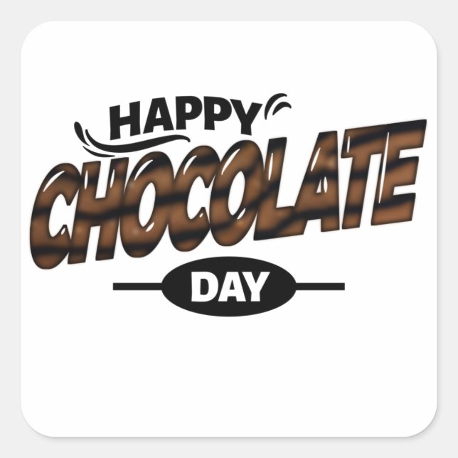 Happy World Chocolate Day Square Sticker (Front)