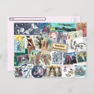 Happy World Postcard Day - Postage with People - 