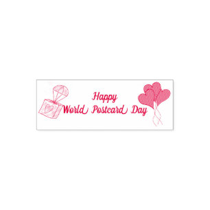 Happy World Postcard Day Self Inking Stamp