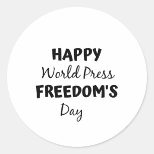 happy world press freedom day classic round sticker