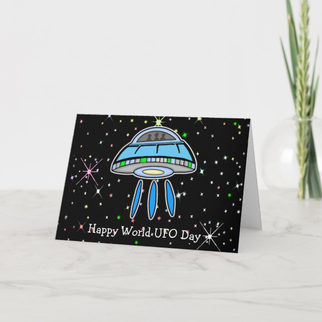 Happy World UFO Day June 24th or July 2nd Card (Front)