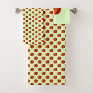 Happy Worm In Red Apple - Funny - Choose/Add Colou Bath Towel Set