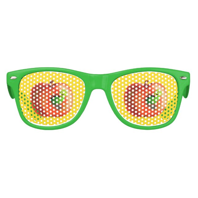 Happy Worm In Red Apple Kids Sunglasses (Front)