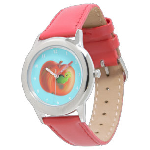 Happy Worm In Red Apple Watch