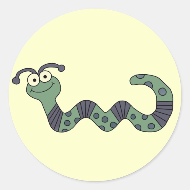 Happy Worm Tshirts and Gifts Classic Round Sticker (Front)