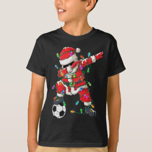 Happy Xmas Dabbing Santa Soccer Christmas Pajamas T-Shirt