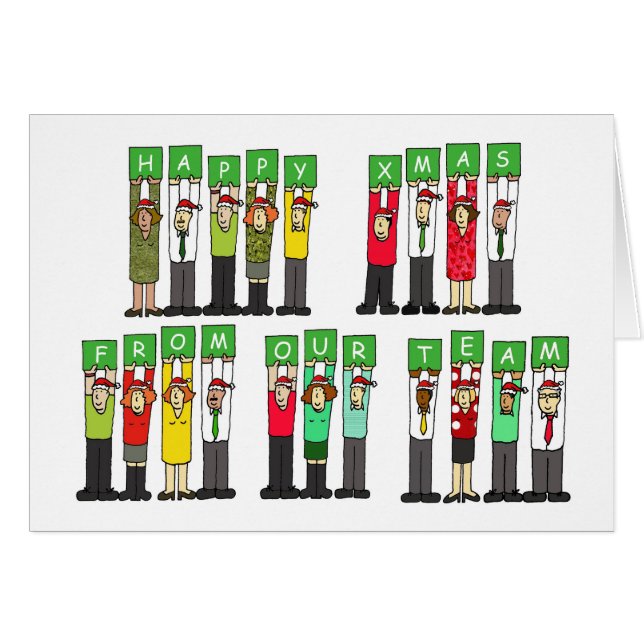 Happy Xmas From Our Team Cartoon Group (Front Horizontal)