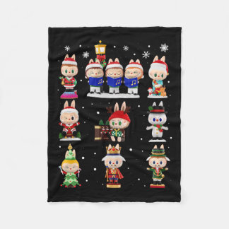 Happy Xmas Labubu Lover Cute Labubu The Monsters C Fleece Blanket