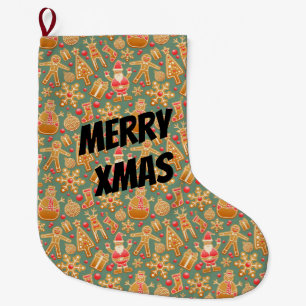 Happy Xmas Santa Large Christmas Stocking