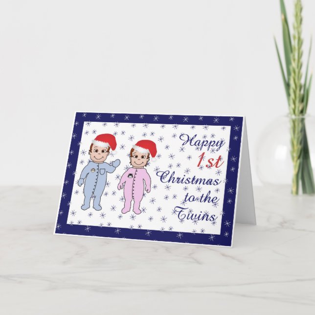 Happy  Xmas twins Holiday Card (Front)