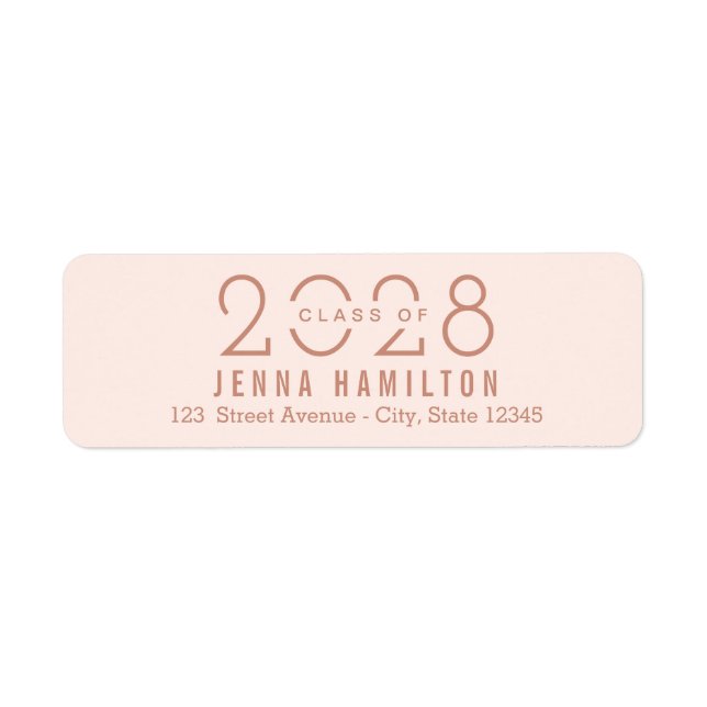 Happy Year EDITABLE COLOR Graduation Address Label (Front)