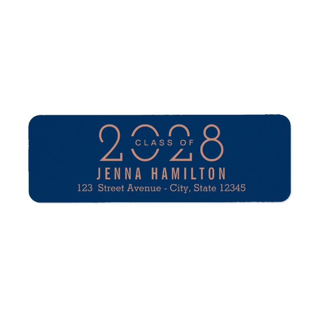 Happy Year EDITABLE COLOR Graduation Address Label (Front)