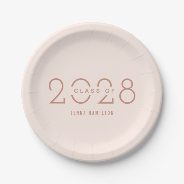 Happy Year EDITABLE COLOR Graduation Plates (Front)